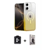 MARSİLYAN™- iPhone 11 Kılıf Eksen Minimal Özel Seri - Siyah Bilvis Hayalet Cam Ekran Koruyucu + PVD Metal Kamera Lens - YL