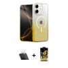 MARSİLYAN™- iPhone 11 Kılıf Eksen Minimal Özel Seri - Siyah Buffer Cam Ekran Koruyucu + Kamera Lens Koruma Cam - SF