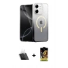MARSİLYAN™- iPhone 11 Kılıf Eksen Minimal Özel Seri - Siyah Buffer Cam Ekran Koruyucu + Kamera Lens Koruma Cam - SF