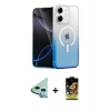 MARSİLYAN™- iPhone 11 Kılıf Eksen Minimal Özel Seri - Siyah Buffer Cam Ekran Koruyucu + Raze Metal Kamera Lens - MI