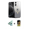 MARSİLYAN™- iPhone 11 Kılıf Eksen Minimal Özel Seri - Siyah Buffer Cam Ekran Koruyucu + Raze Metal Kamera Lens - MI