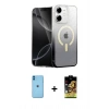 MARSİLYAN™- iPhone 11 Kılıf Eksen Minimal Özel Seri - Siyah Buffer Cam Ekran Koruyucu + Neon Fosforlu Kamera Lens - MI