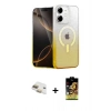 MARSİLYAN™- iPhone 11 Kılıf Eksen Minimal Özel Seri - Siyah Buffer Cam Ekran Koruyucu + Pers Alüminyum Kamera Lens - GD