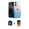 MARSİLYAN™- iPhone 11 Kılıf Eksen Minimal Özel Seri - Siyah Buffer Cam Ekran Koruyucu + PVD Metal Kamera Lens - YL
