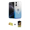 MARSİLYAN™- iPhone 11 Kılıf Eksen Minimal Özel Seri - Siyah Buffer Cam Ekran Koruyucu + Rainbow Kamera Lens Koruma Cam - KI