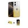 MARSİLYAN™- iPhone 11 Kılıf Eksen Minimal Özel Seri - Siyah Buffer Cam Ekran Koruyucu + Rainbow Kamera Lens Koruma Cam - KI