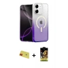 MARSİLYAN™- iPhone 11 Kılıf Eksen Minimal Özel Seri - Siyah Buffer Cam Ekran Koruyucu + Rainbow Kamera Lens Koruma Cam - KI