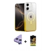 MARSİLYAN™- iPhone 11 Kılıf Eksen Minimal Özel Seri - Siyah Buffer Cam Ekran Koruyucu + Raze Metal Kamera Lens - MR
