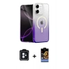 MARSİLYAN™- iPhone 11 Kılıf Eksen Minimal Özel Seri - Siyah Buffer Hayalet Cam Ekran Koruyucu + PVD Metal Kamera Lens - MI