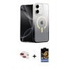 MARSİLYAN™- iPhone 11 Kılıf Eksen Minimal Özel Seri - Siyah Buffer Hayalet Cam Ekran Koruyucu + Pers Alüminyum Kamera Lens - KI
