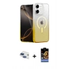 MARSİLYAN™- iPhone 11 Kılıf Eksen Minimal Özel Seri - Siyah Buffer Hayalet Cam Ekran Koruyucu + Pers Alüminyum Kamera Lens - LT