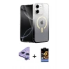 MARSİLYAN™- iPhone 11 Kılıf Eksen Minimal Özel Seri - Siyah Buffer Hayalet Cam Ekran Koruyucu + Raze Metal Kamera Lens - MR