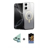 MARSİLYAN™- iPhone 11 Kılıf Eksen Minimal Özel Seri - Siyah Buffer Hayalet Cam Ekran Koruyucu + Raze Metal Kamera Lens - MI
