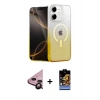 MARSİLYAN™- iPhone 11 Kılıf Eksen Minimal Özel Seri - Siyah Buffer Hayalet Cam Ekran Koruyucu + Raze Metal Kamera Lens - SH