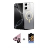 MARSİLYAN™- iPhone 11 Kılıf Eksen Minimal Özel Seri - Siyah Buffer Hayalet Cam Ekran Koruyucu + Raze Metal Kamera Lens - SH