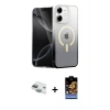 MARSİLYAN™- iPhone 11 Kılıf Eksen Minimal Özel Seri - Siyah Buffer Hayalet Cam Ekran Koruyucu + Yeşil Pers Alüminyum Kamera Lens