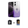 MARSİLYAN™- iPhone 11 Kılıf Eksen Minimal Özel Seri - Siyah Buffer Hayalet Cam Ekran Koruyucu + Yeşil PVD Metal Kamera Lens