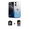 MARSİLYAN™- iPhone 11 Kılıf Eksen Minimal Özel Seri - Siyah Buffer Hayalet Cam Ekran Koruyucu + Yeşil PVD Metal Kamera Lens