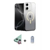 MARSİLYAN™- iPhone 11 Kılıf Eksen Minimal Özel Seri - Siyah Joko Magic 5D Cam + Kırmızı Raze Metal Kamera Lens