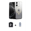MARSİLYAN™- iPhone 11 Kılıf Eksen Minimal Özel Seri - Siyah Joko Magic 5D Cam + PVD Metal Kamera Lens - SH