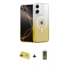 MARSİLYAN™- iPhone 11 Kılıf Eksen Minimal Özel Seri - Siyah Joko Magic 5D Hayalet Cam + Kırmızı Rainbow Kamera Lens Koruma Cam