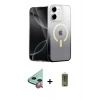 MARSİLYAN™- iPhone 11 Kılıf Eksen Minimal Özel Seri - Siyah Joko Magic 5D Hayalet Cam + Raze Metal Kamera Lens - KI