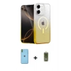 MARSİLYAN™- iPhone 11 Kılıf Eksen Minimal Özel Seri - Siyah Joko Magic 5D Hayalet Cam + Neon Fosforlu Kamera Lens - YL