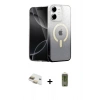 MARSİLYAN™- iPhone 11 Kılıf Eksen Minimal Özel Seri - Siyah Joko Magic 5D Hayalet Cam + Pers Alüminyum Kamera Lens - GD