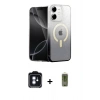 MARSİLYAN™- iPhone 11 Kılıf Eksen Minimal Özel Seri - Siyah Joko Magic 5D Hayalet Cam + PVD Metal Kamera Lens - MI