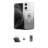MARSİLYAN™- iPhone 11 Kılıf Eksen Minimal Özel Seri - Siyah Joko Magic 5D Hayalet Cam + Kamera Lens Koruma Cam - SF