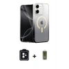MARSİLYAN™- iPhone 11 Kılıf Eksen Minimal Özel Seri - Siyah Joko Magic 5D Hayalet Cam + Siyah PVD Metal Kamera Lens