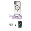 MARSİLYAN™- iPhone 11 Kılıf Eksen Özel Seri - Şeffaf 360 Full Body Arka Koruyucu + Pers Alüminyum Kamera Lens - GD