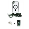 MARSİLYAN™- iPhone 11 Kılıf Eksen Özel Seri - Şeffaf 360 Full Body Arka Koruyucu + Pers Alüminyum Kamera Lens - GD