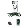 MARSİLYAN™- iPhone 11 Kılıf Eksen Özel Seri - Şeffaf 360 Full Body Arka Koruyucu + Kamera Lens Koruma Cam - SF