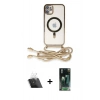 MARSİLYAN™- iPhone 11 Kılıf Eksen Özel Seri - Şeffaf 360 Full Body Arka Koruyucu + Kamera Lens Koruma Cam - SF