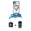 MARSİLYAN™- iPhone 11 Kılıf Eksen Özel Seri - Şeffaf 360 Full Body Arka Koruyucu + PVD Metal Kamera Lens - MI