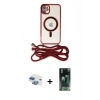 MARSİLYAN™- iPhone 11 Kılıf Eksen Özel Seri - Şeffaf 360 Full Body Arka Koruyucu + Pers Alüminyum Kamera Lens - GI