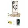 MARSİLYAN™- iPhone 11 Kılıf Eksen Özel Seri - Şeffaf 360 Full Body Arka Koruyucu + Rainbow Kamera Lens Koruma Cam - KI