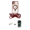 MARSİLYAN™- iPhone 11 Kılıf Eksen Özel Seri - Şeffaf 360 Full Body Arka Koruyucu + Renkli Kamera Lens Koruma Cam - SI