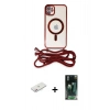 MARSİLYAN™- iPhone 11 Kılıf Eksen Özel Seri - Şeffaf 360 Full Body Arka Koruyucu + Renkli Kamera Lens Koruma Cam - PE