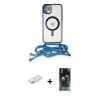 MARSİLYAN™- iPhone 11 Kılıf Eksen Özel Seri - Şeffaf 360 Full Body Arka Koruyucu + Renkli Kamera Lens Koruma Cam - PE