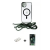 MARSİLYAN™- iPhone 11 Kılıf Eksen Özel Seri - Şeffaf 360 Full Body Arka Koruyucu + Renkli Kamera Lens Koruma Cam - SI