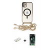 MARSİLYAN™- iPhone 11 Kılıf Eksen Özel Seri - Şeffaf 360 Full Body Arka Koruyucu + Renkli Kamera Lens Koruma Cam - SI