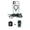 MARSİLYAN™- iPhone 11 Kılıf Eksen Özel Seri - Şeffaf 360 Full Body Arka Koruyucu + PVD Metal Kamera Lens - TU
