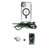 MARSİLYAN™- iPhone 11 Kılıf Eksen Özel Seri - Şeffaf 360 Full Body Arka Koruyucu + Pers Alüminyum Kamera Lens - YL