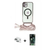 MARSİLYAN™- iPhone 11 Kılıf Eksen Özel Seri - Şeffaf 360 Full Body Arka Koruyucu + Pers Alüminyum Kamera Lens - YL