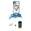 MARSİLYAN™- iPhone 11 Kılıf Eksen Özel Seri - Şeffaf 360 Full Body Arka Koruyucu + Renkli Kamera Lens Koruma Cam - YL