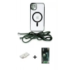 MARSİLYAN™- iPhone 11 Kılıf Eksen Özel Seri - Şeffaf 360 Full Body Arka Koruyucu + Renkli Kamera Lens Koruma Cam - YL