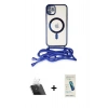 MARSİLYAN™- iPhone 11 Kılıf Eksen Özel Seri - Şeffaf Pasifik Cam Ekran Koruyucu + Kamera Lens Koruma Cam - SF