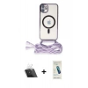 MARSİLYAN™- iPhone 11 Kılıf Eksen Özel Seri - Şeffaf Pasifik Cam Ekran Koruyucu + Kamera Lens Koruma Cam - SF